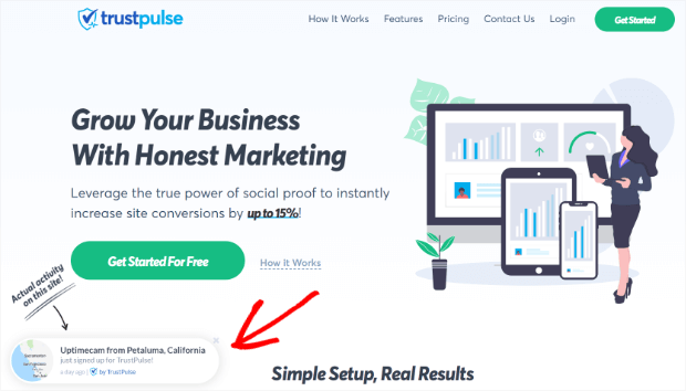 trustpulse wordpress plugin homepage