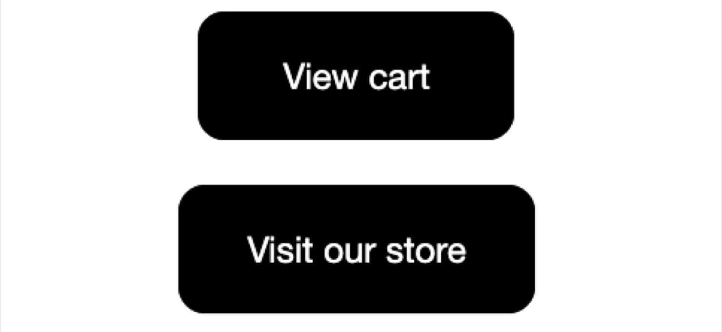 2 black CTA buttons that say "View cart" and "Visit our store"