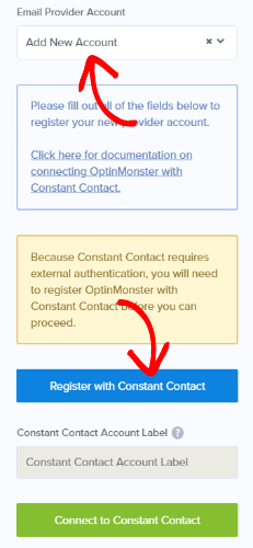 add constant contact integration