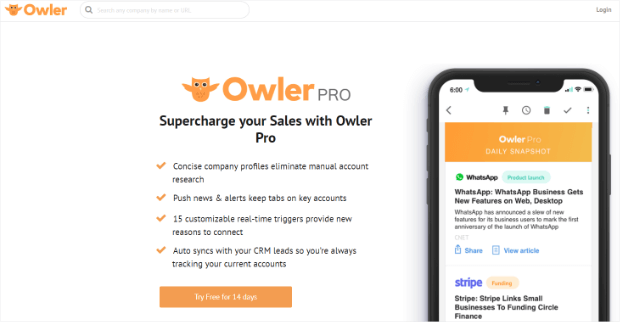 owler homepage