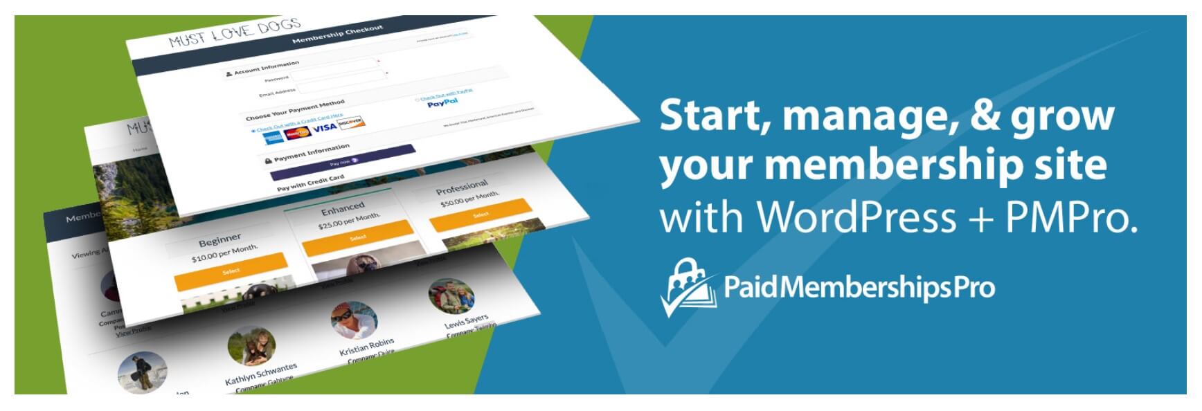 paid memberships pro wordpress membership plugin homepage