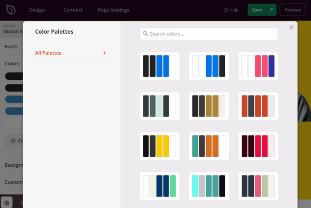 color palettes from seedprod to help with landing page design