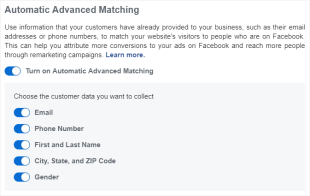 automatic advanced matching