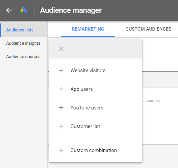 create a remarketing list in google ads