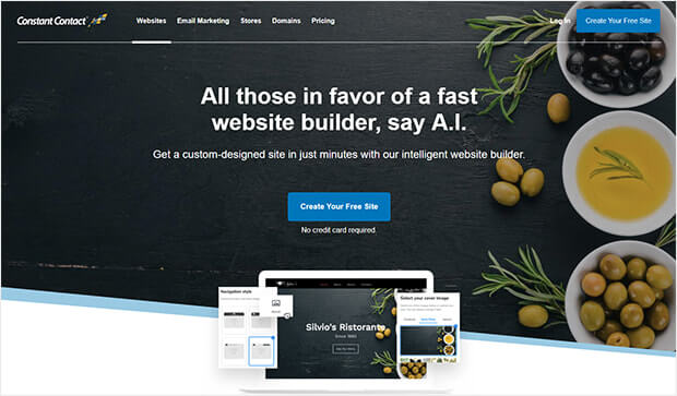 Constant Contact website builder para pequenas empresas