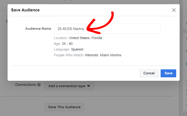 Nomeie seu público personalizado em anúncios do Facebook