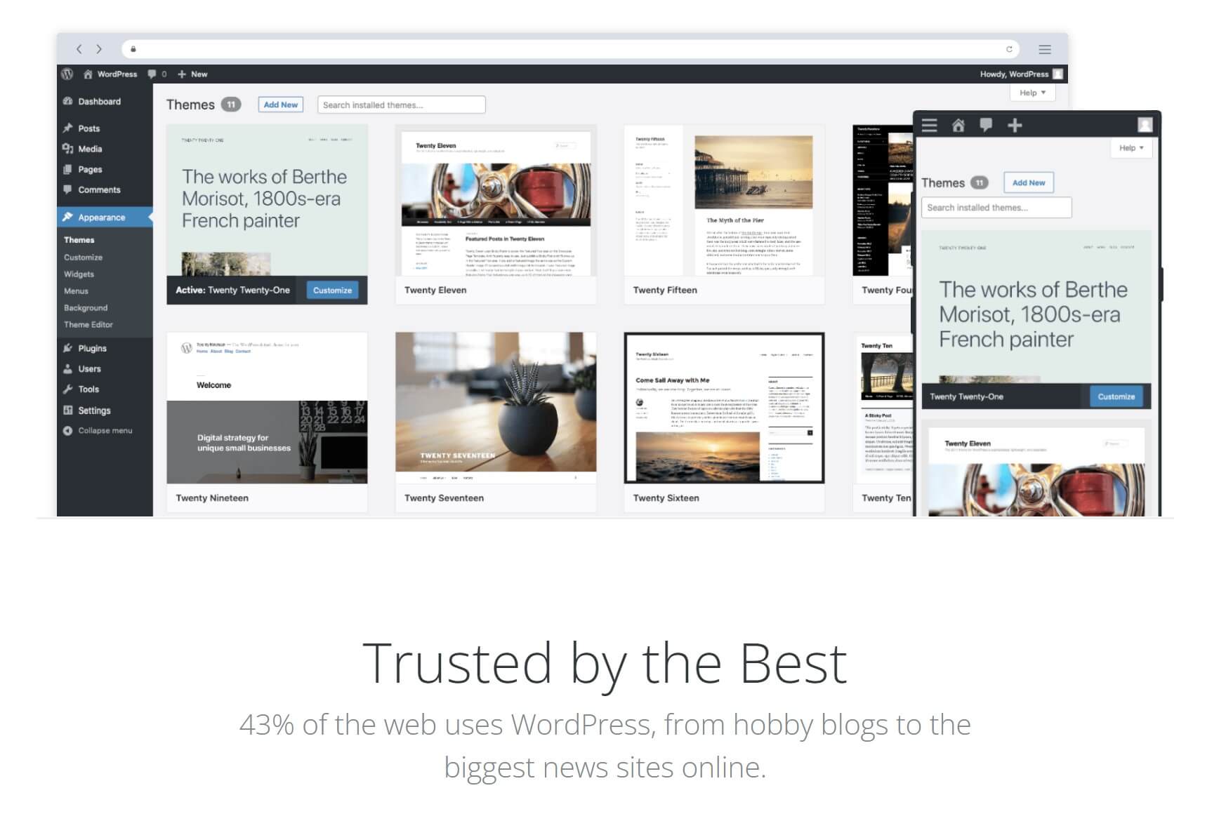 Wordpress.org best free website builder homepage