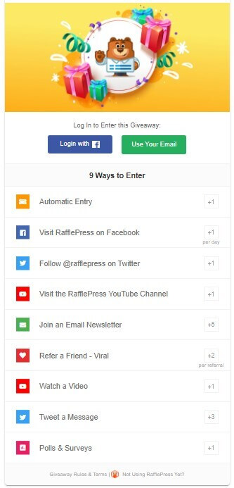 rafflepress extra entries best wordpress plugin for giveaways