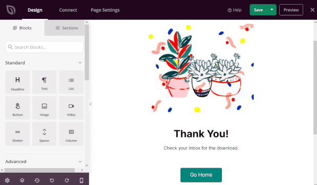add video to thank you page using SeedProd