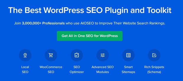 AIOSEO business wordpress plugin for SEO homepage