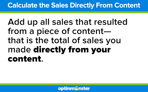 calculate sales directly from your content