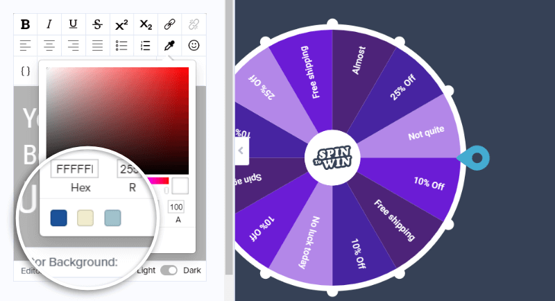 color swatches in color picker tool