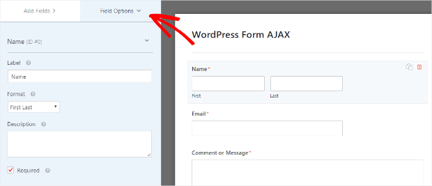 form field options