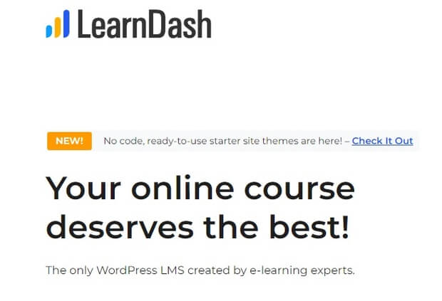 learndash wordpress plugin for LMS homepage