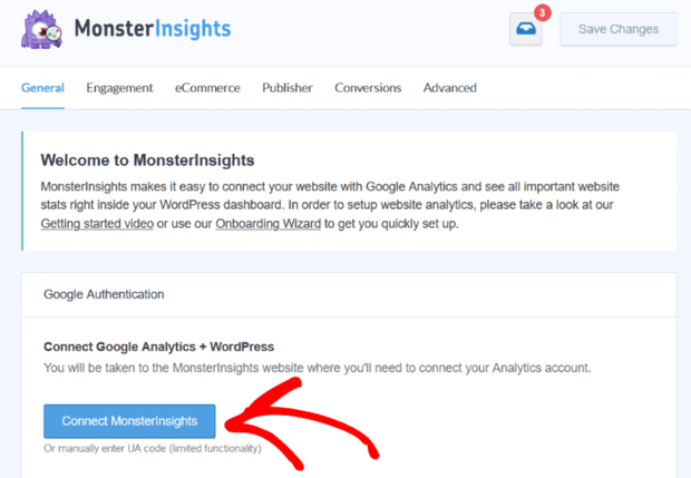 connect monsterinsights