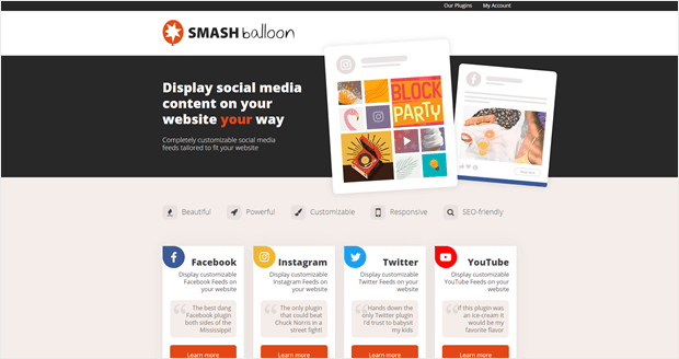 smash balloon homepage