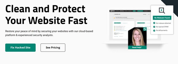 sucuri wordpress plugin for business security homepage