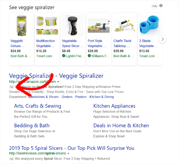 how ads appear in search results