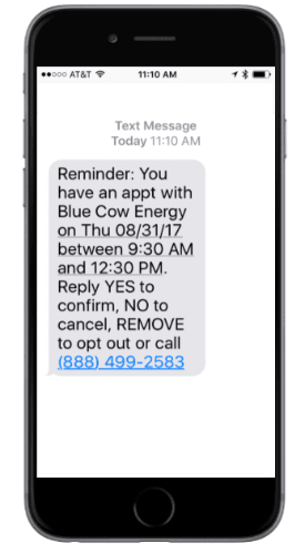 appointment reminder text