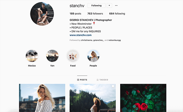 example photography business instagram