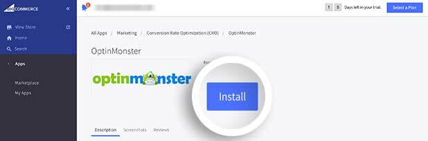 Install OptinMonster App on BigCommerce