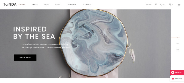 tonda responsive ecommerce theme blue gemstone with swirls of different colors