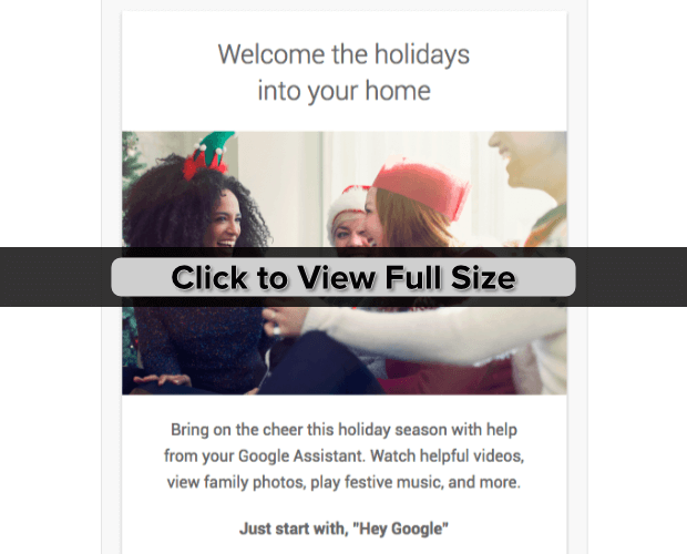 google home holiday email marketing