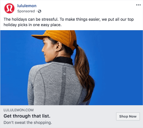 lululemon facebook ad