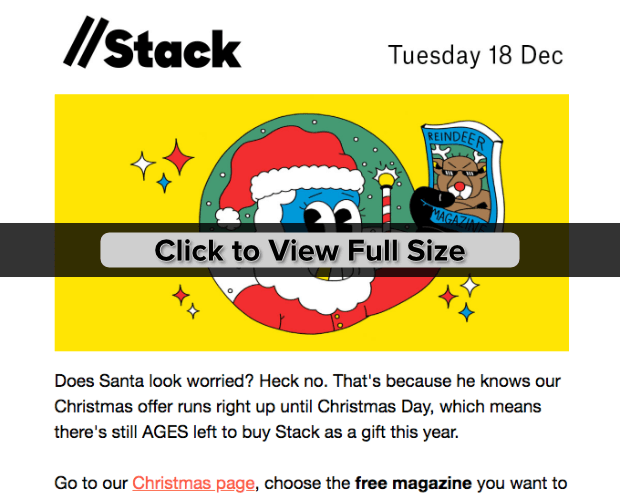 stack holiday email