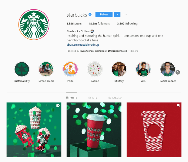 starbucks instagram holiday content