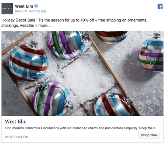 west elm facebook ad