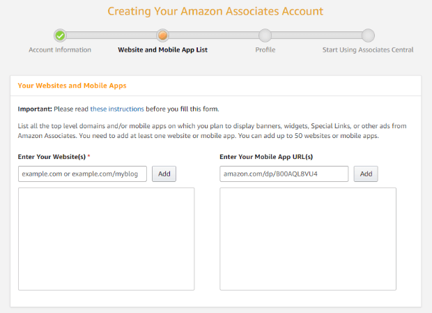 amazon affiliate program website information