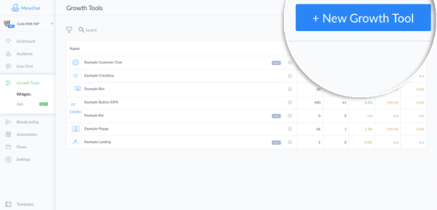 manychat new growth tool