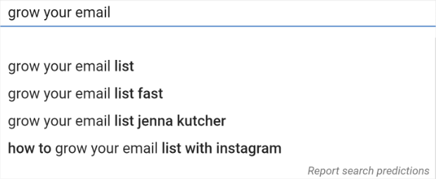youtube autosuggest feature