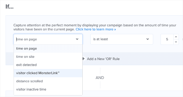 Change Display Setting to Visitor Clicked MonsterLink min 1