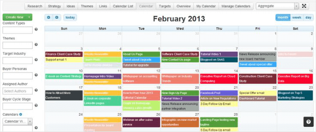 sample content editorial calendar