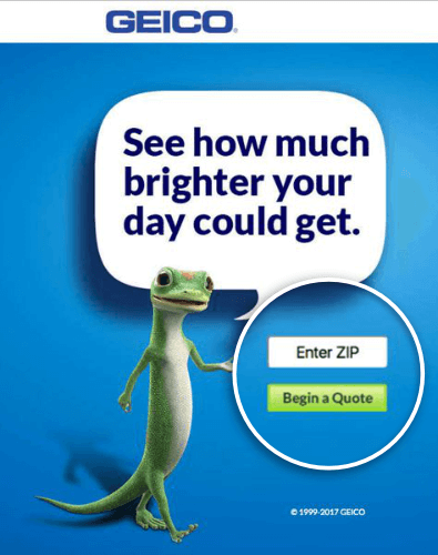 geico landing page example