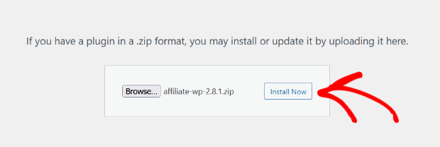 install the affiliatewp plugin