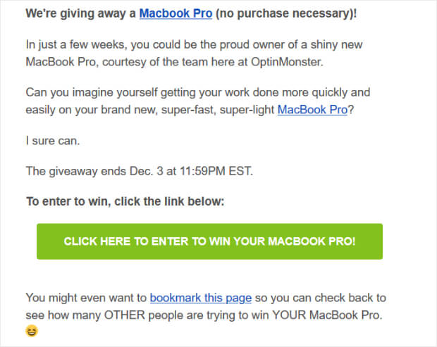 optinmonster-giveaway-email-newsletter-idea