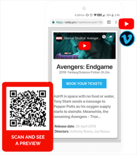 video qr code banner