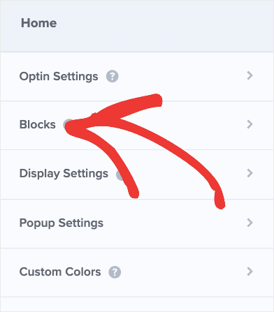 Click blocks in the left hand side menu