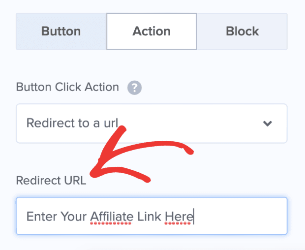 Insert Affiliate Link in the Button Link to boost affiliate sales
