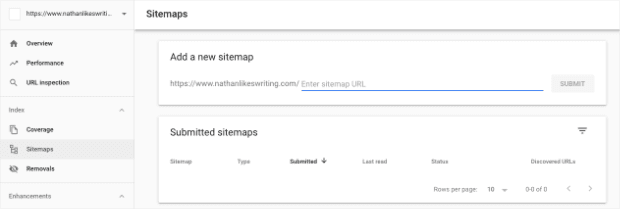 Submit Sitemap from Google Search Console