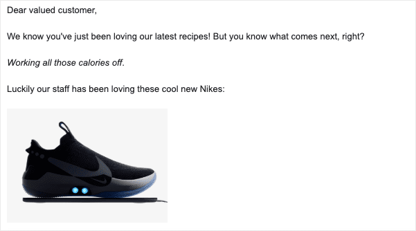 nike email off topic example