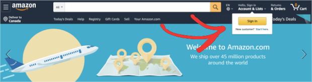 Amazon Sign in poppup