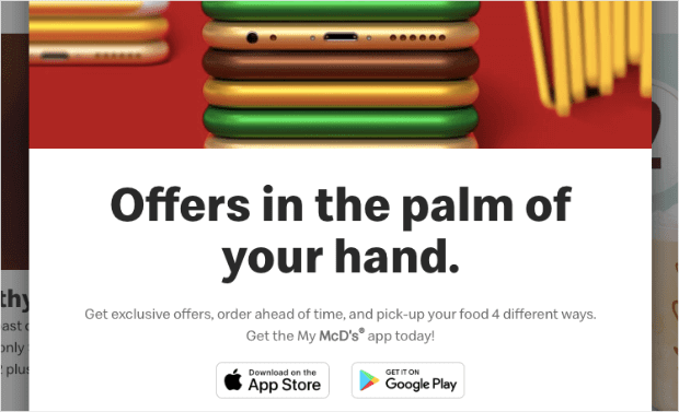 McDonalds Popup for Mobile Interaction