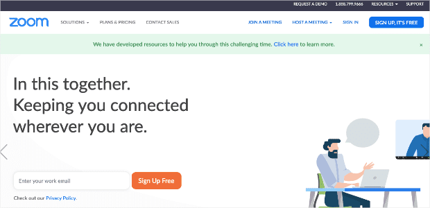 Zoom homepage