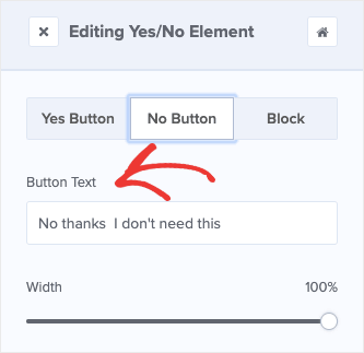 Change No Option Button Text