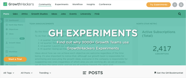 Growth Hackers homepage