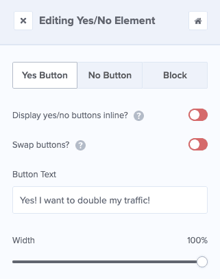Yes Button Editing Tools in the sidebar